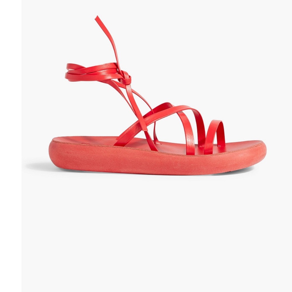 Ancient Greek Sandals Red Strappy Sandals